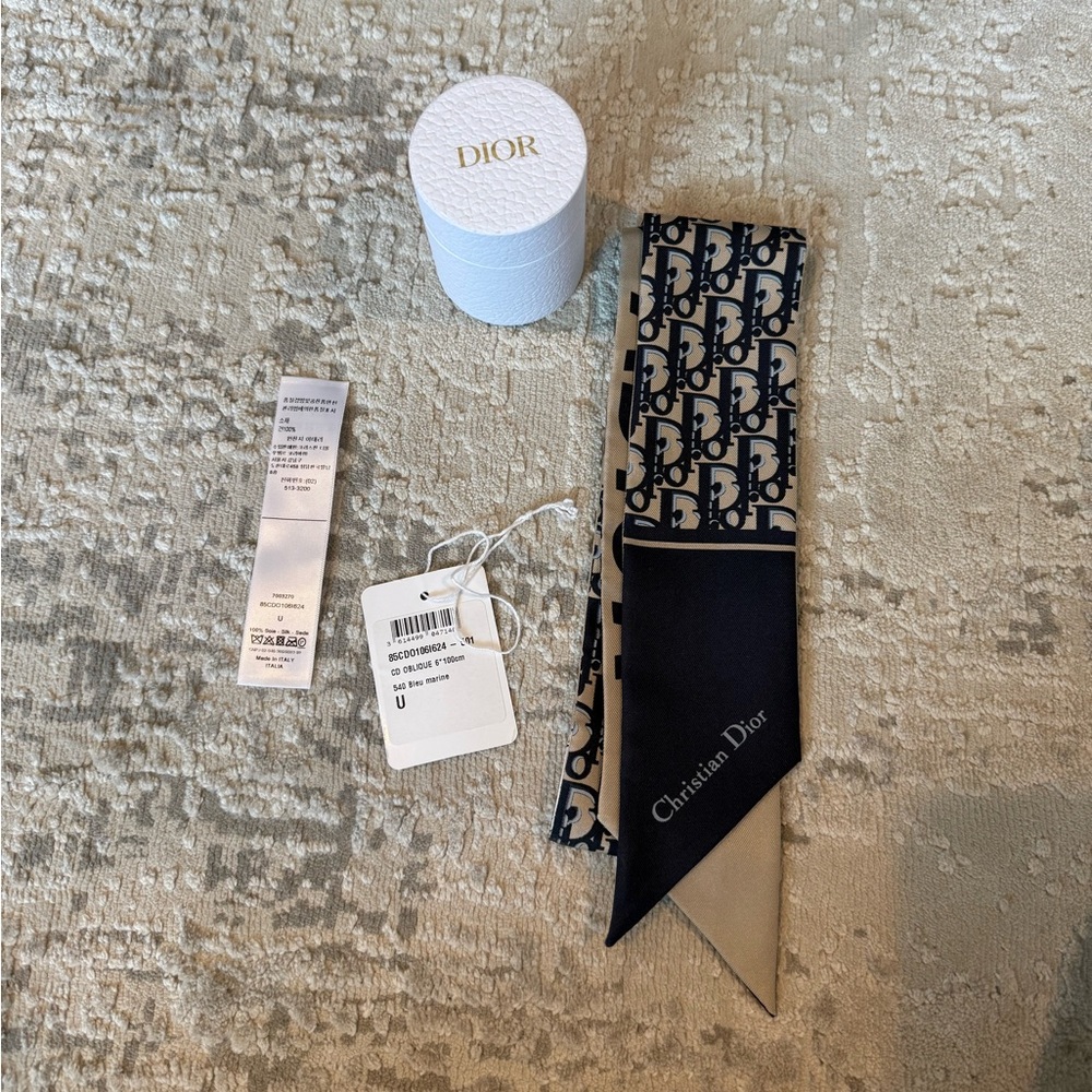 Dior Oblique Mitzah Scarf Navy Blur